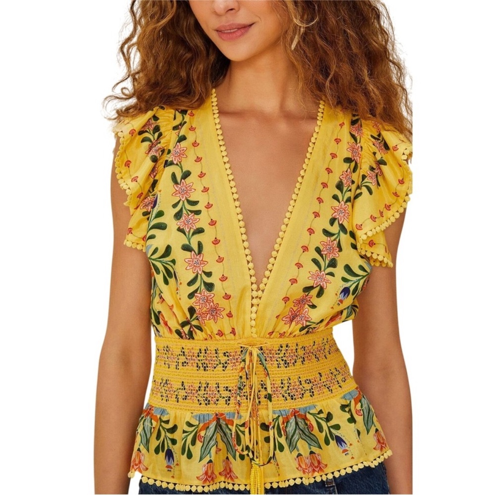 Farm Rio yellow top - only worn once!